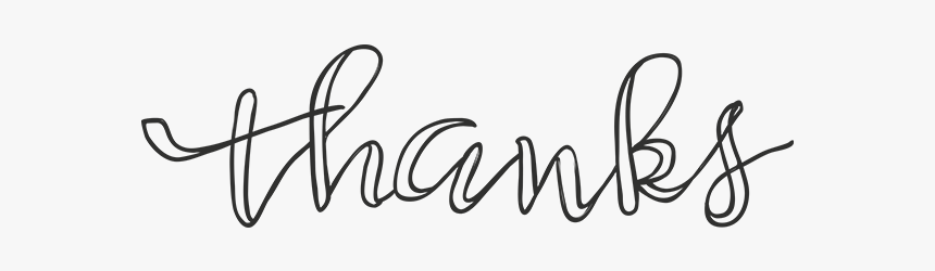 Thanks Script Word Art Png - Calligraphy, Transparent Png, Free Download