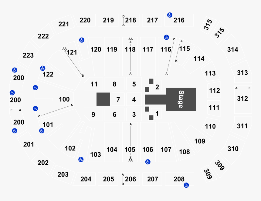 Infinite Energy Seating Chart With Seat Numbers