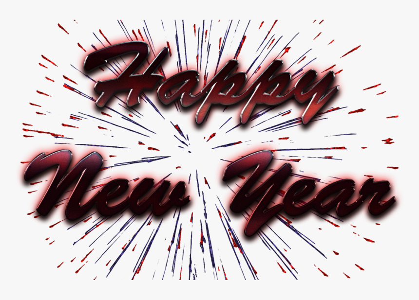 Happy New Year Word Art Png Pic - Calligraphy, Transparent Png, Free Download