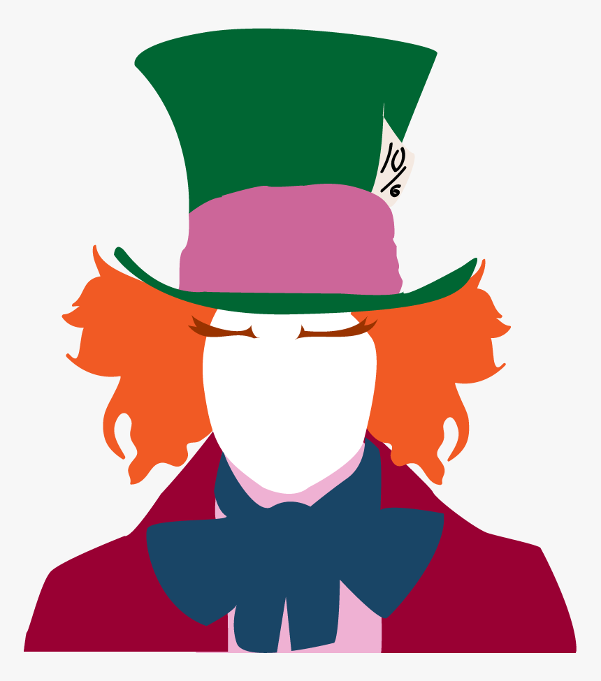 The Mad Hatter Alice"s Adventures In Wonderland Silhouette - Alice In Wonderland Mad Hatter Clipart, HD Png Download, Free Download