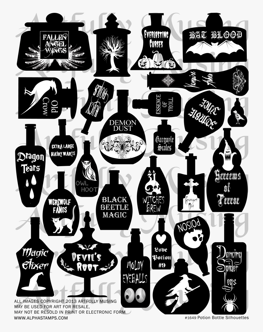 Coffin Clipart Blank - Potion Bottle Clipart Black And White, HD Png Download, Free Download