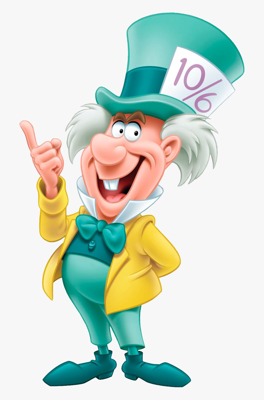 Alice Hatter Alices Adventures Mad Rabbit In Clipart - Cartoon Alice In Wonderland Mad Hatter, HD Png Download, Free Download