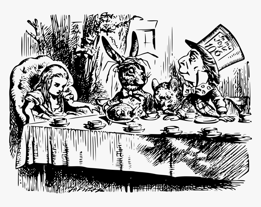 Mad Hatters Tea Party John Tenniel, HD Png Download, Free Download
