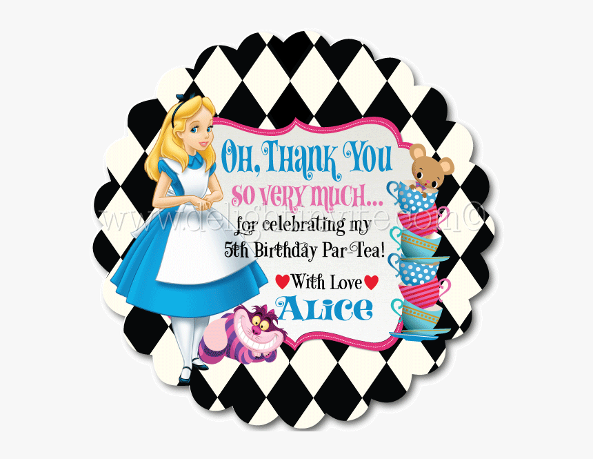 Cup Clipart Alice In Wonderland - Alice In Wonderland Favor Thank You Tags, HD Png Download, Free Download