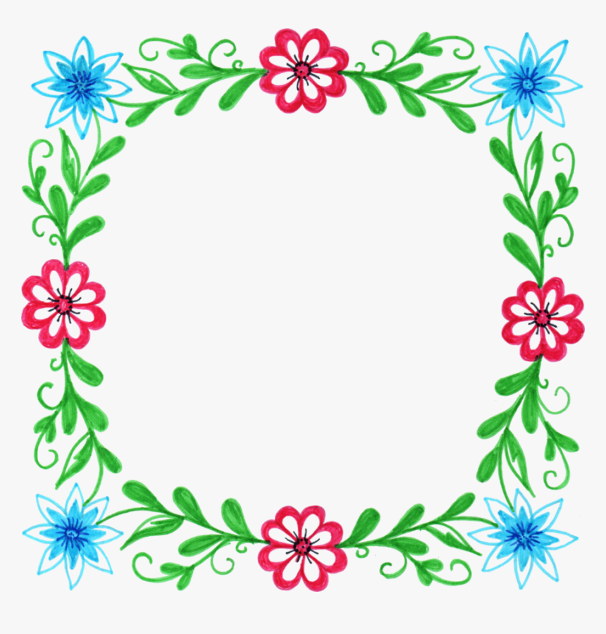 Download Ornamental Frames Flowers Png Clipart Floral - Frame Border Cartoon Flower, Transparent Png, Free Download