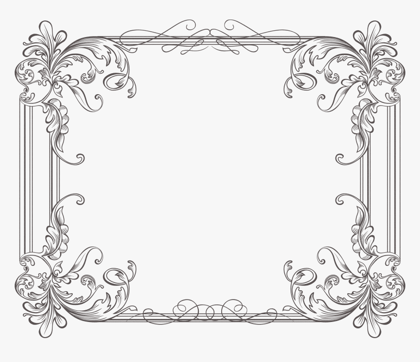 Vintage Ornaments Frame Branches Png Transparent Background - Silver Frames For Wedding, Png Download, Free Download