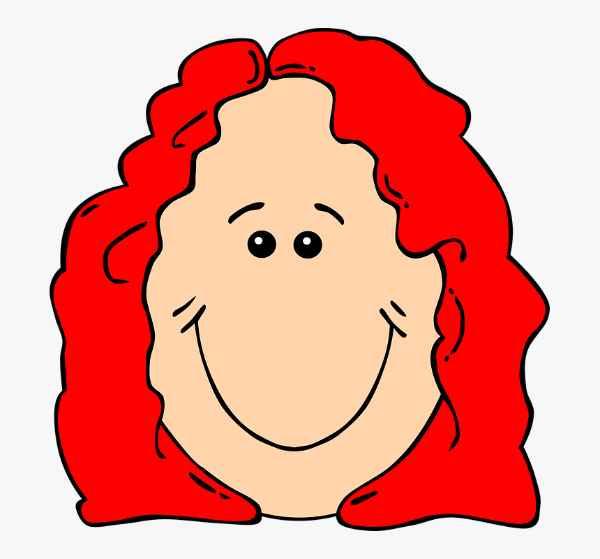 Transparent Cartoon Hair Png - Red Hair Cartoon Girl, Png Download, Free Download