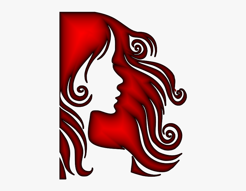Red-haired Female - Silhouette Of Female Hair, HD Png Download, Free Download