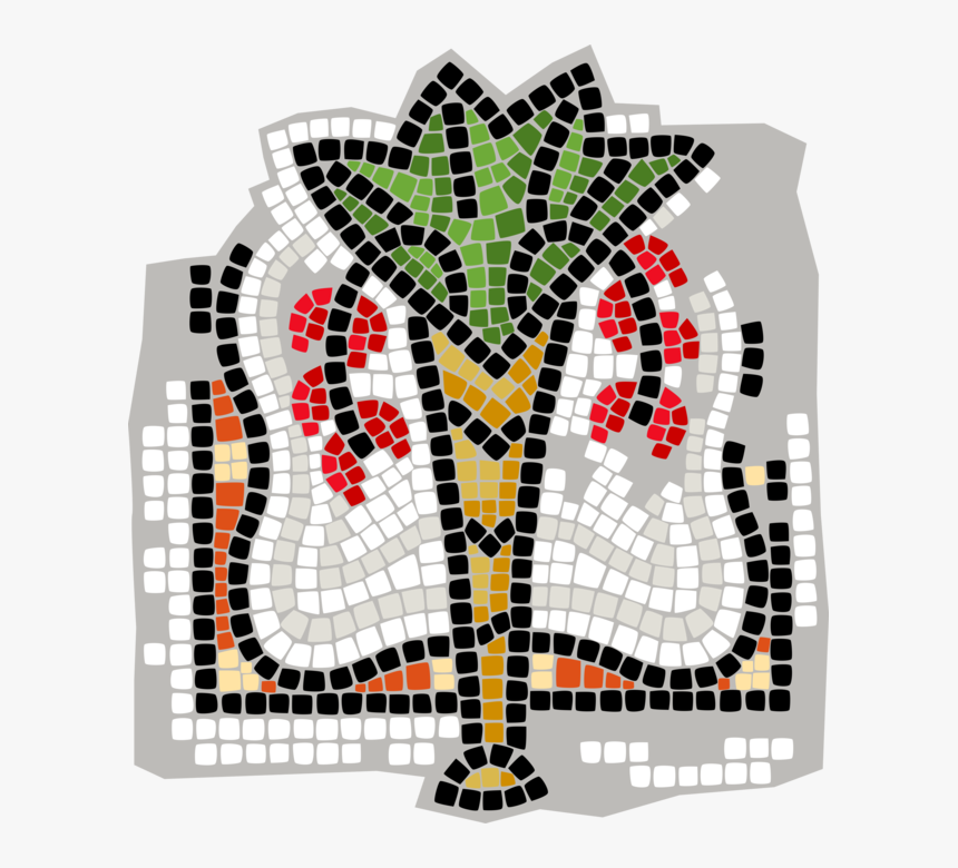 Vector Illustration Of Decorative Mosaic Date Palm - Floral Design, HD Png Download, Free Download