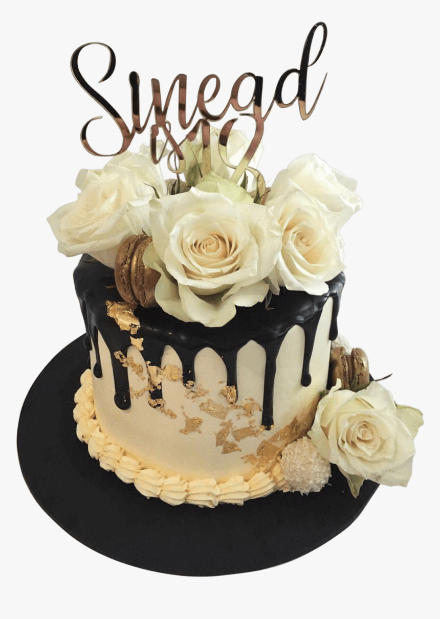 Cake Creations By Kate™ Specialitycakes White Floral - Cake With Gold Flakes, HD Png Download, Free Download