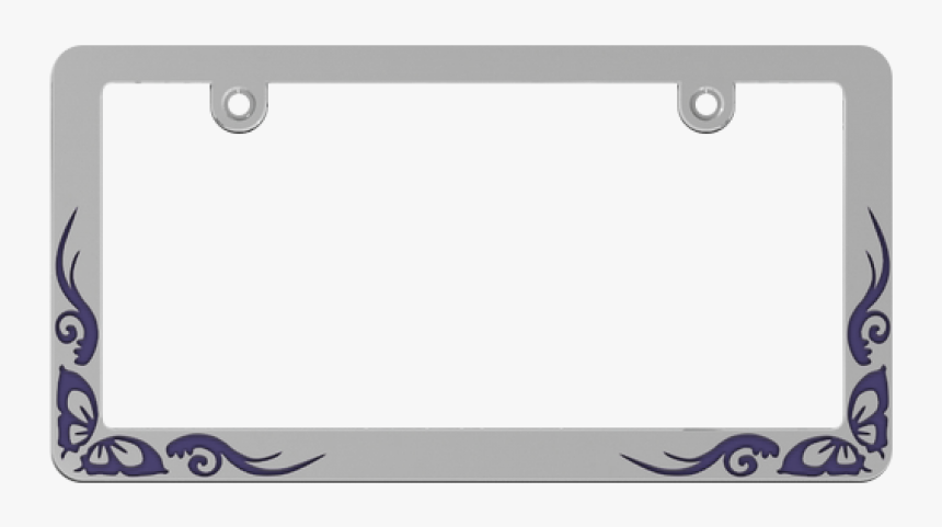 Chrome Coated Purple Butterfly Tattoo License Plate - Circle, HD Png Download, Free Download