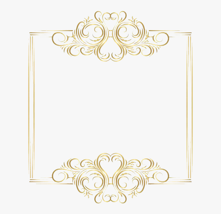 Golden Border Art Png File - Png Border Design Gold Color, Transparent Png, Free Download