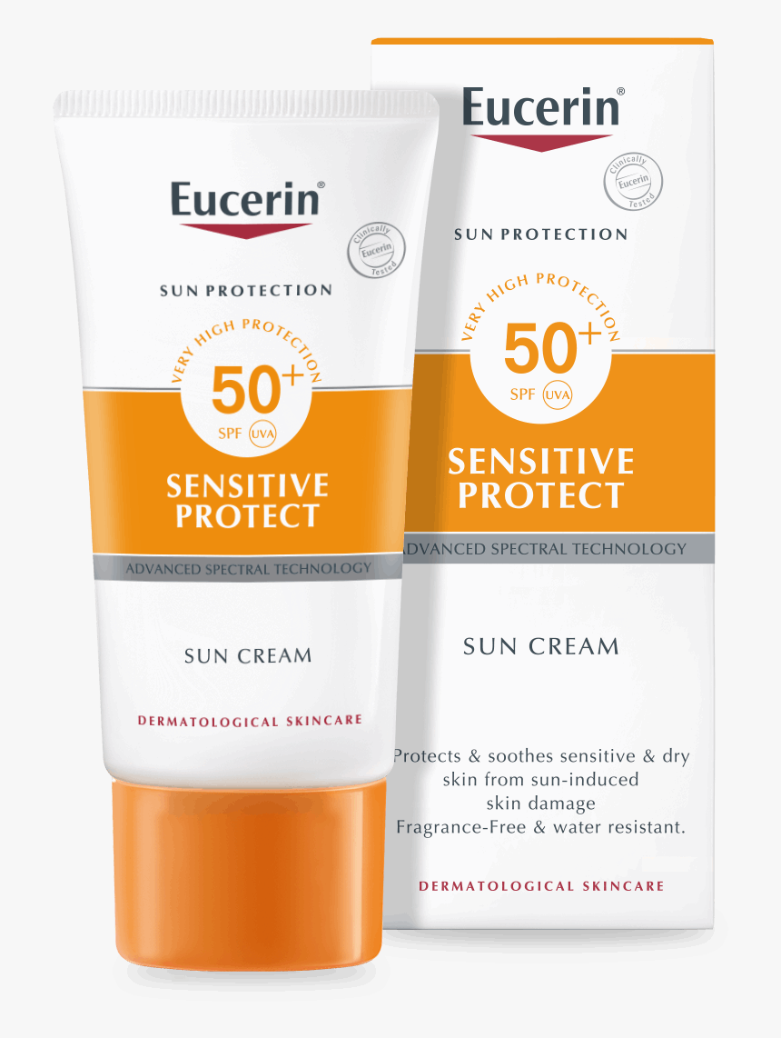 Eucerin Sunscreen For Dry, Sensitive Skin Face - Sun Face Cream Spf Dry Skin, HD Png Download, Free Download