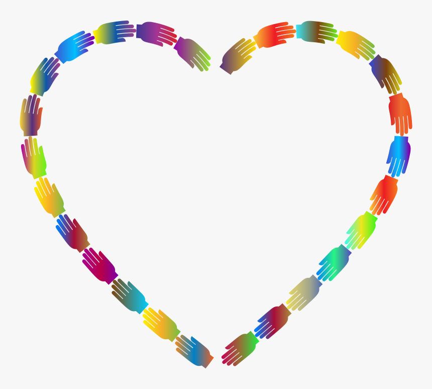 Helping Hands Heart Prismatic - Clip Art, HD Png Download, Free Download