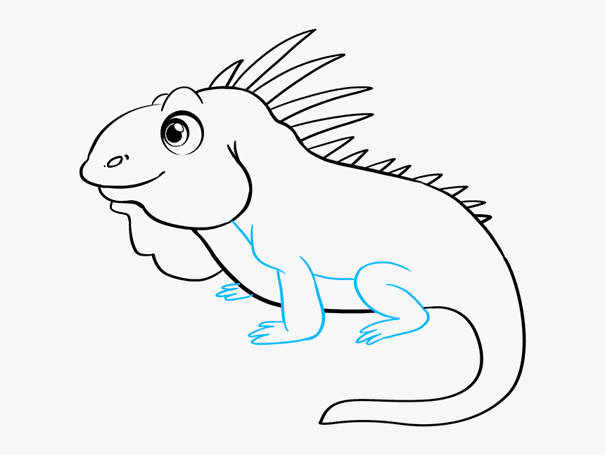 How To Draw Iguana - Line Art, HD Png Download, Free Download