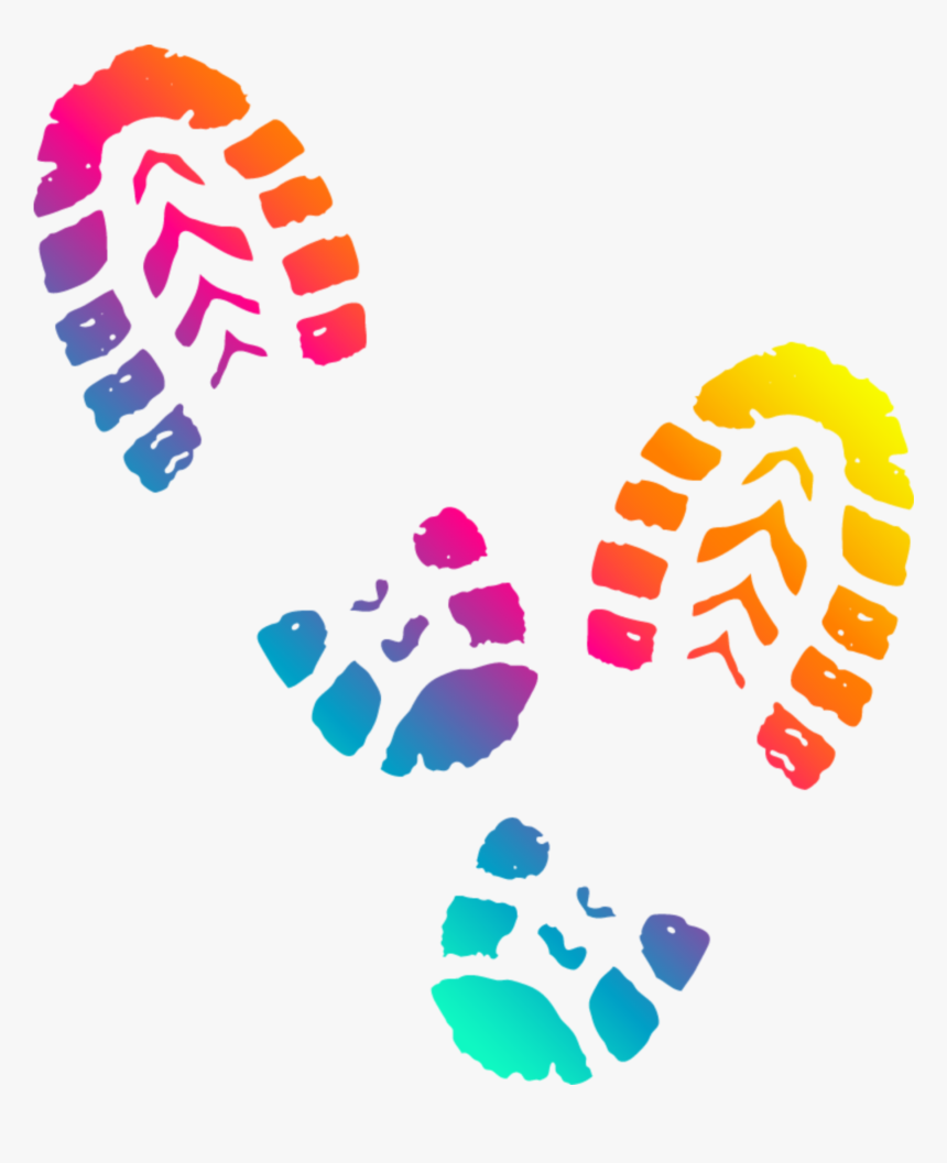 #mq #footsteps #footstep #rainbow #rainbows - Colorful Shoe Print Clipart, HD Png Download, Free Download