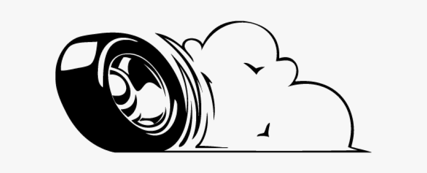 Drawn Smoking Tire Smoke - Tire Burnout Clipart, HD Png Download, Free Download