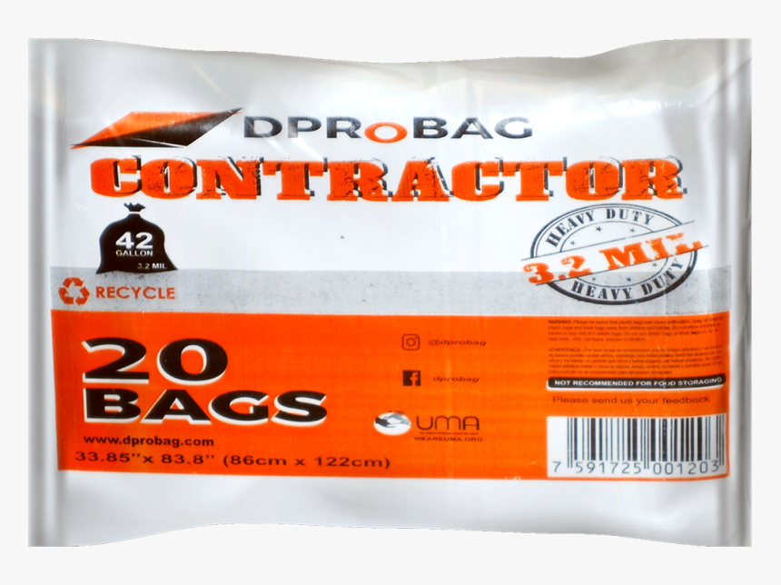 Contractor Heavy Duty Bags - Packaging And Labeling, HD Png Download, Free Download