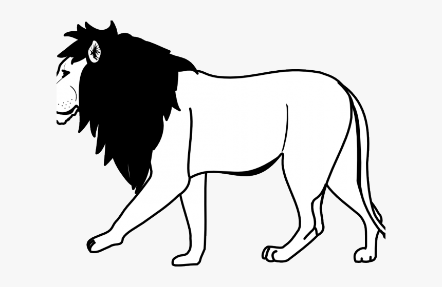 Mountain Lion Clipart Lion Body - Black And White Clip Art Lion, HD Png Download, Free Download