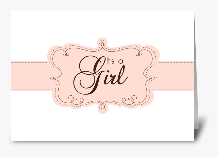 It"s A Girl Birth Announcement Greeting Card - Greeting Card Design Pngs, Transparent Png, Free Download
