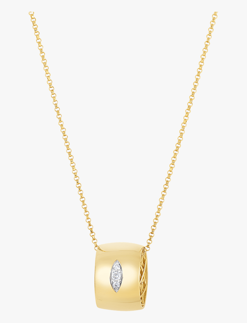 Wide Gold Pendant With Diamonds - Pendant, HD Png Download, Free Download