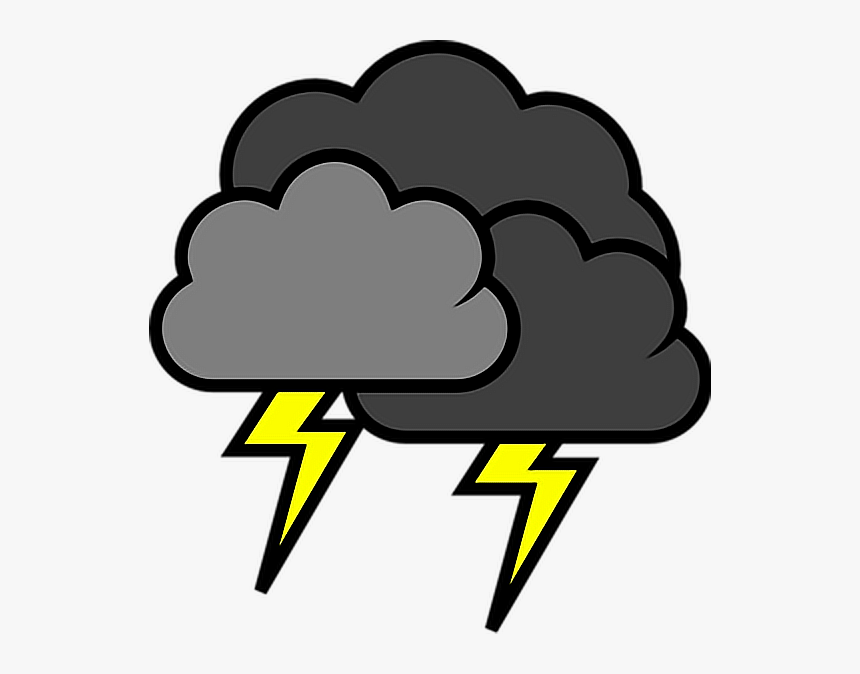 #lightning #stormy #weather #storms #clouds #blackclouds - Thundercloud Clipart, HD Png Download, Free Download