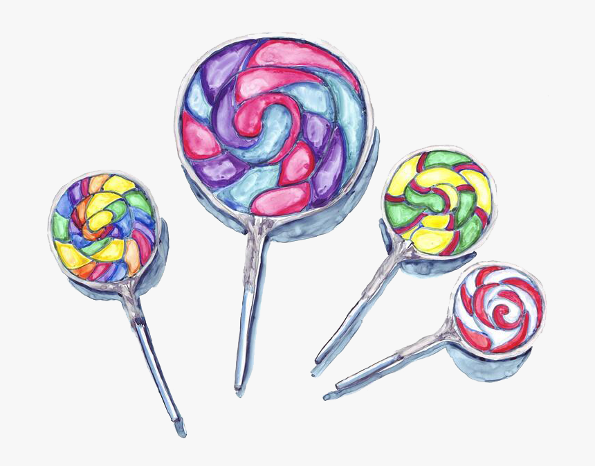 Lollipop Gummy Bear Watercolor Painting Candy - Candy Watercolour, HD Png Download, Free Download