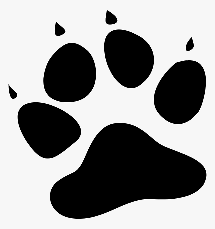Cat Tiger Paw Clip Art - Cat Paw Print Stencil, HD Png -