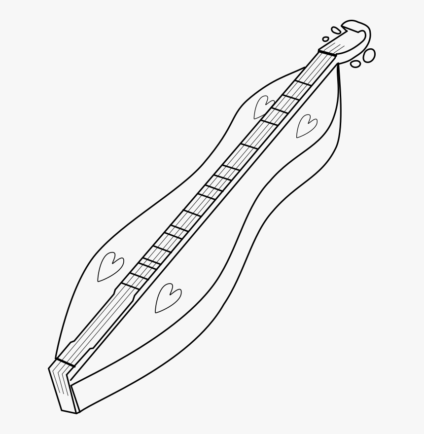 Mountain Dulcimer - Black And White Cartoon Dulcimer, HD Png Download, Free Download