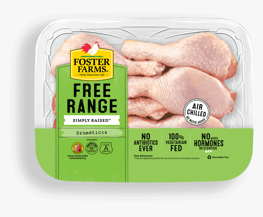 Free Range Chicken Drumsticks - Foster Farms Boneless Skinless Chicken Breast, HD Png Download, Free Download