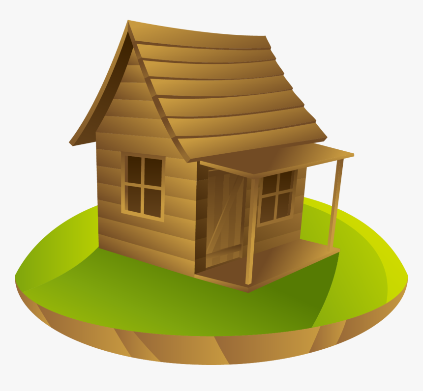 House Log Cabin Cottage Drawing - Рисунок Домик, HD Png Download, Free Download