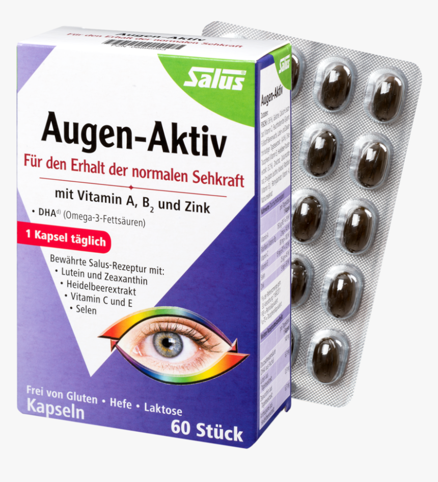 Salus Eye Active, 60 Capsules, 54,6g , Png Download - Augen Aktiv Fur Den Erhalt Der Normalen Sehkraft Salus, Transparent Png, Free Download