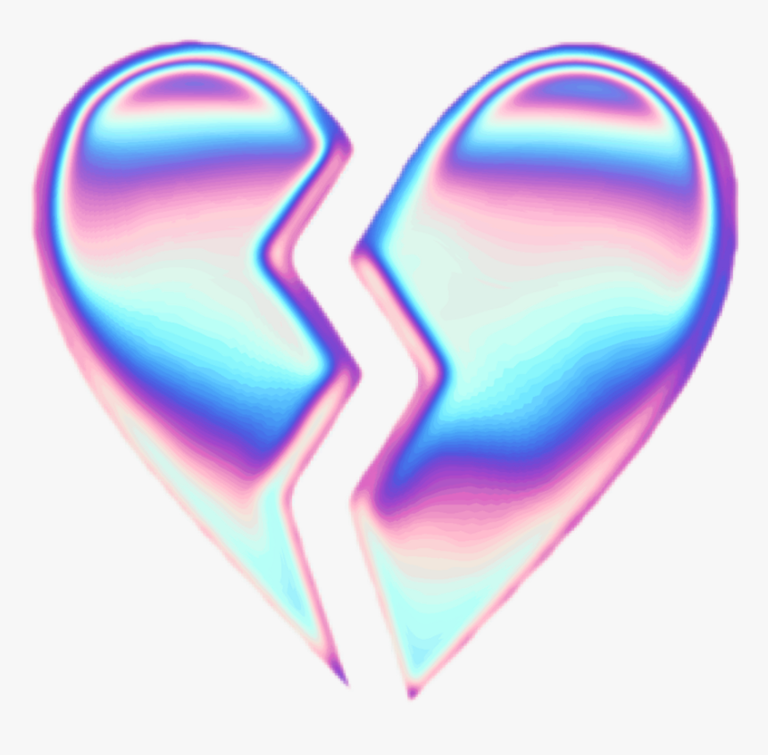 #heart #hologram - Aesthetic Broken Heart Png, Transparent Png, Free Download