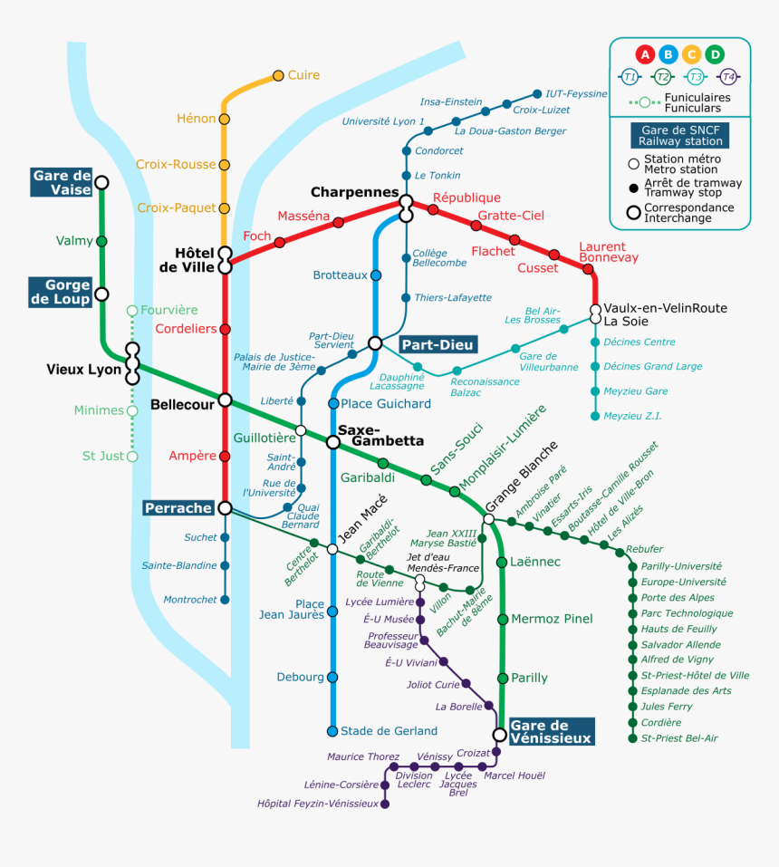 Plan Metro Tram Lyon, HD Png Download, Free Download