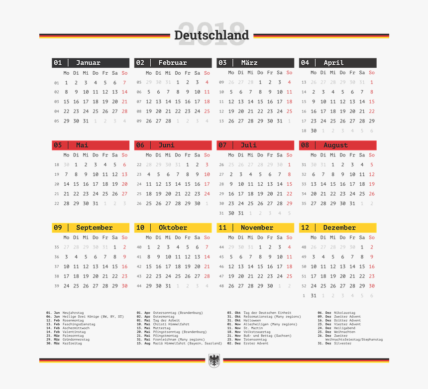 2021 Year Calendar Monday Start, HD Png Download, Free Download
