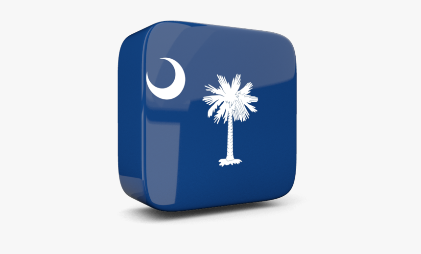 Glossy Square Icon 3d - South Carolina State Flag, HD Png Download, Free Download