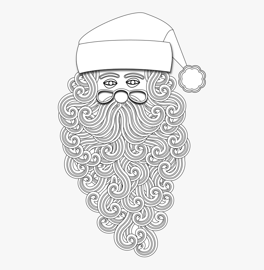 Santa 1 Outline - Papai Noel Contorno Png, Transparent Png, Free Download