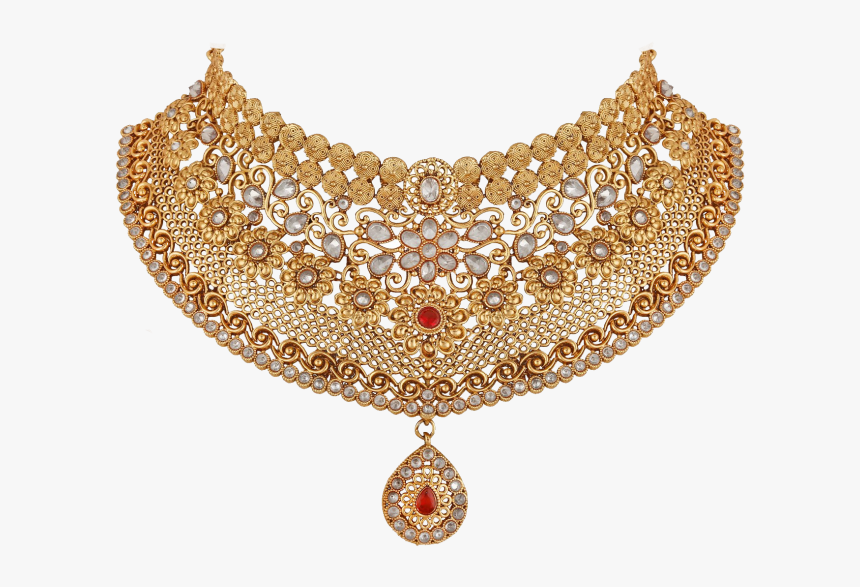 Apara Traditional Bridal Gold Plated Choker Necklace - Necklace, HD Png Download, Free Download