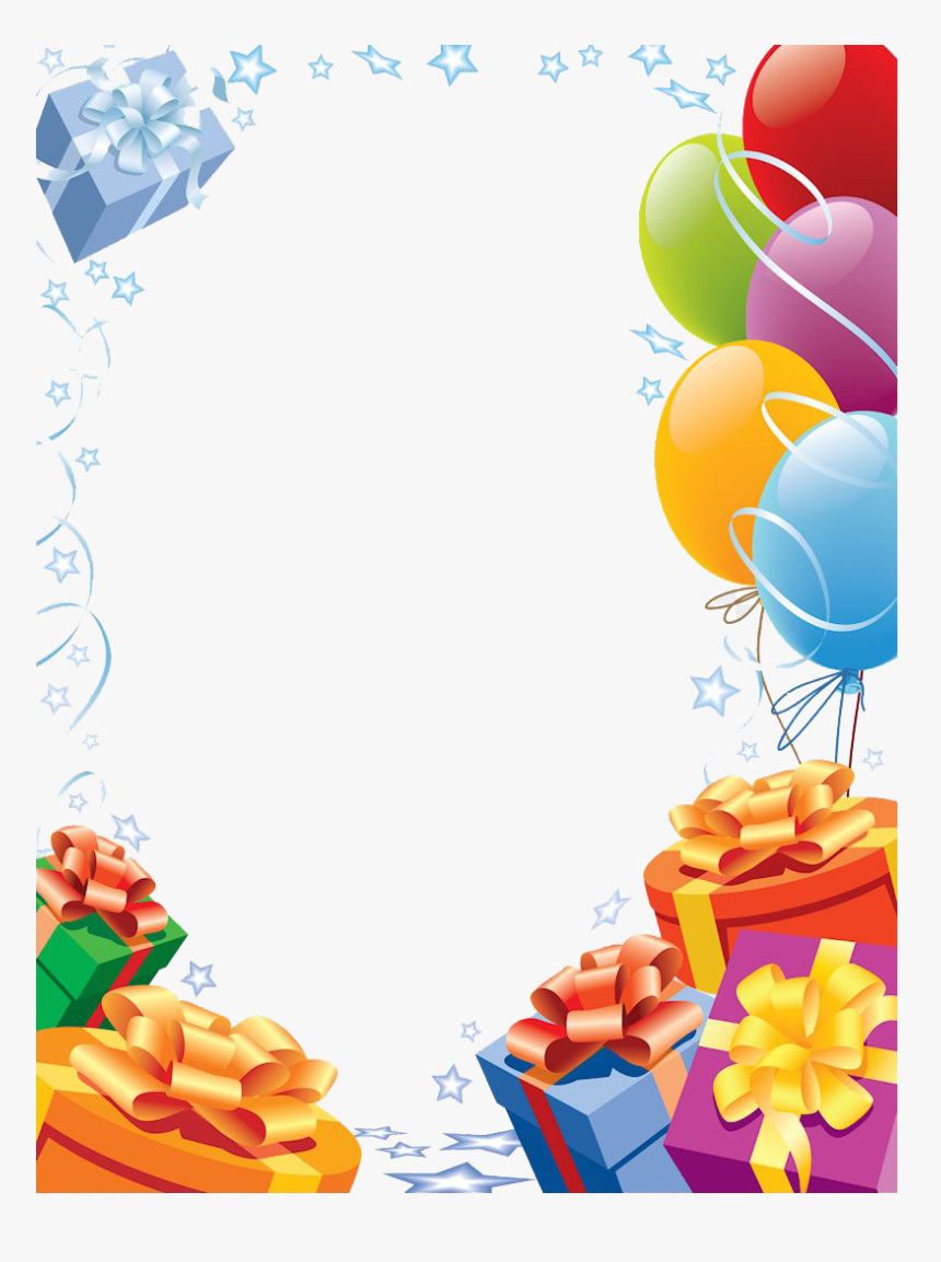 Balloons Birthday Frame Png Pic - Transparent Birthday Frame Png, Png Download, Free Download