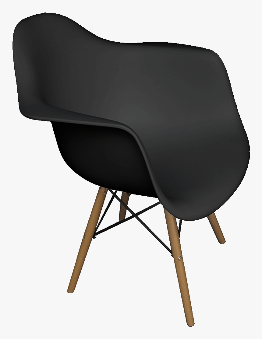 Black Plastic Armchair, Black Eames Chair, Armchair - Chair, HD Png Download, Free Download