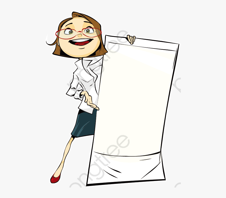 Transparent Score Board Clipart - Cartoon Image Of A Lady For Bulletin Board Ppt, HD Png Download, Free Download
