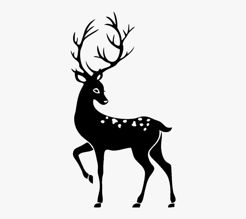 pic Transparent Background Deer Head Clipart Black And White transparent ba...