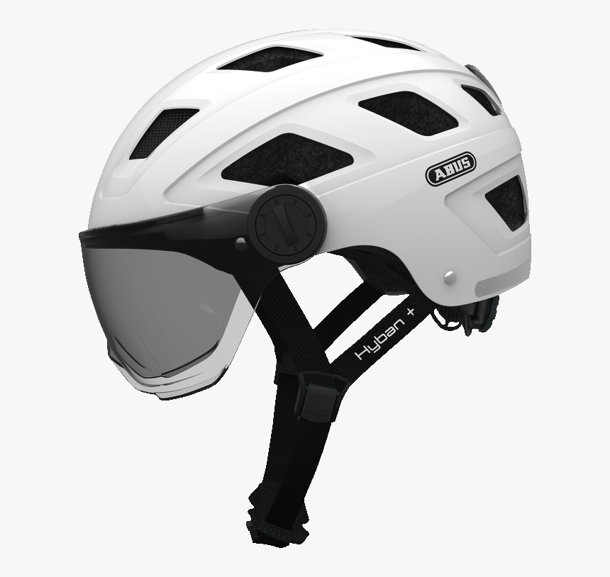 Hyban Smoke Visor Cream White Side View - Casque Velo Abus Hyban, HD Png Download, Free Download