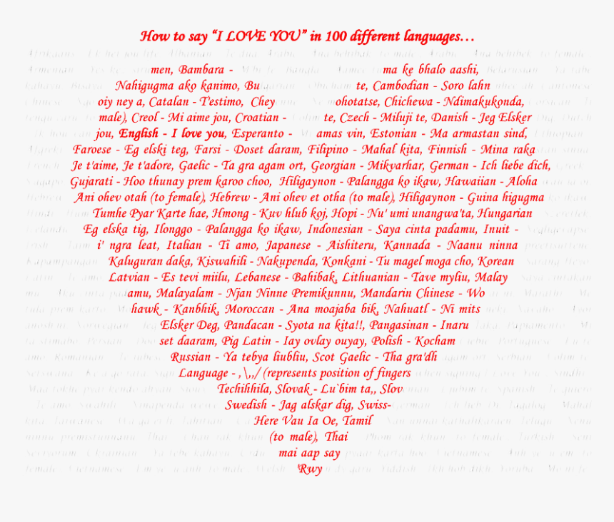 Love You In All Indian Languages, HD Png Download, Free Download