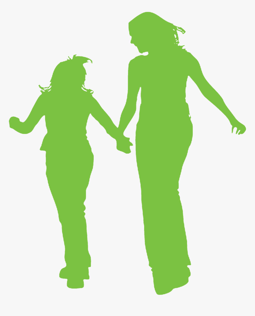 Silhouette Of Mother And Daughter Walking And Talking - Sisters Silhouettes, HD Png Download, Free Download