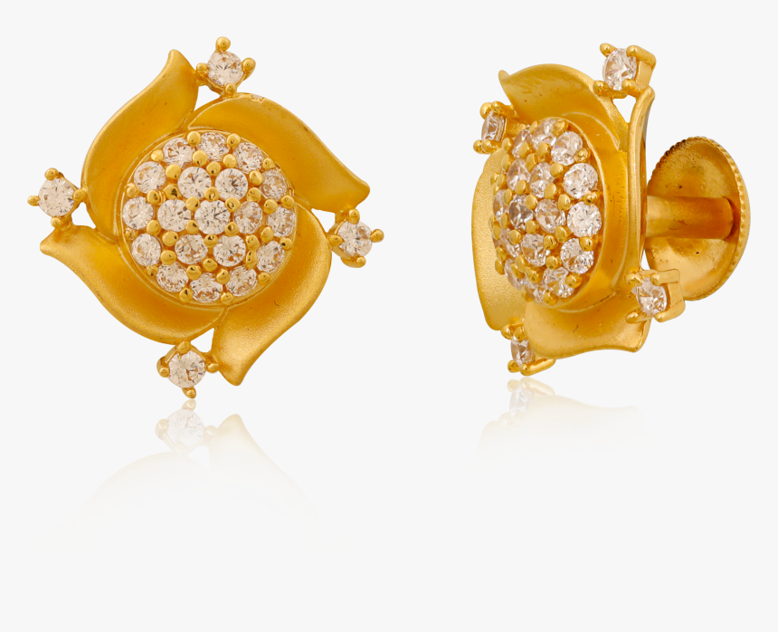 Charming Swirls Zircon Earrings - Bông Tai Vàng Ta, HD Png Download, Free Download