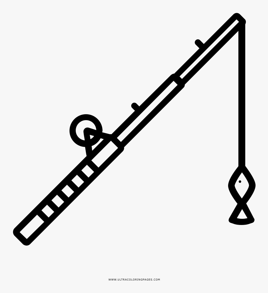 Fishing Rod Coloring Page Clipart , Png Download - Cana De Pesca Desenho, Transparent Png, Free Download