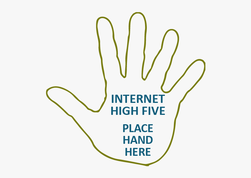 Outline Of Hand With Text Inside Of Hand Reading "internet, HD Png Download, Free Download