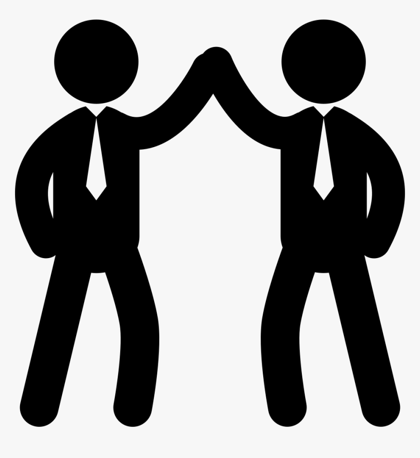High Five Between Two Businessmen - Stick Figure High Five, HD Png Download, Free Download