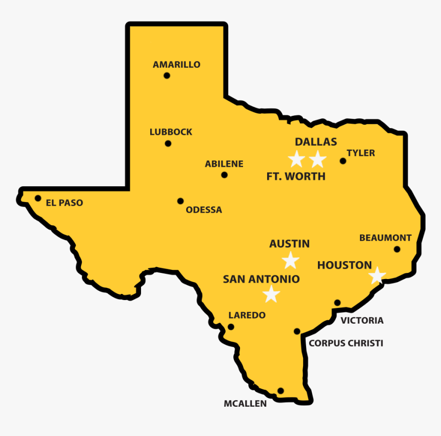 Texas Map - Claim Centers - Texas State Outline Png, Transparent Png, Free Download